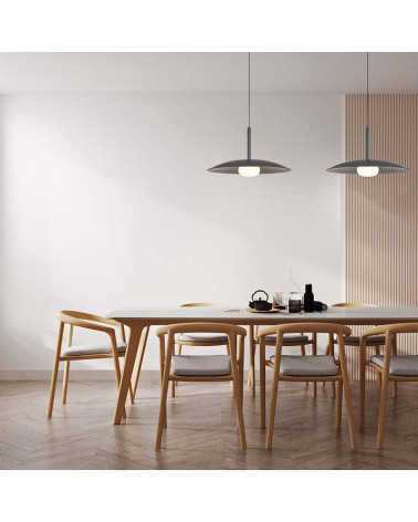 Lámpara Colgante Sube y Baja LED 12W 3000K Plato 46cm Gris Oscuro IP20