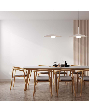 Lámpara Colgante Sube y Baja LED 12W 3000K Plato 46cm Blanca IP20