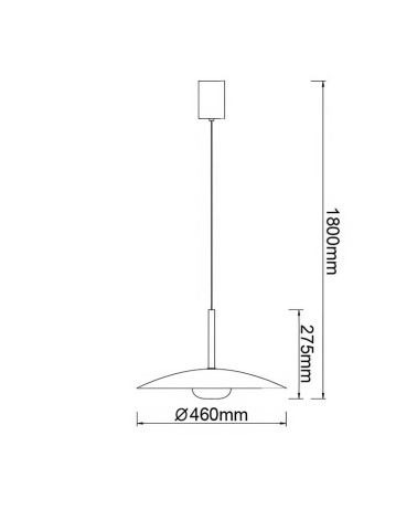 LED 12W 3000K Up and Down Pendant Light with 46cm Plate, White, IP20