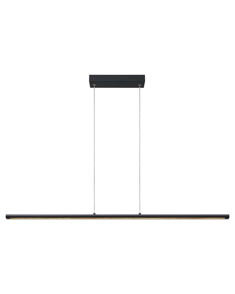 Ultra-Slim Linear LED Pendant Light 38W 3000K Minimalist Black 120cm IP20