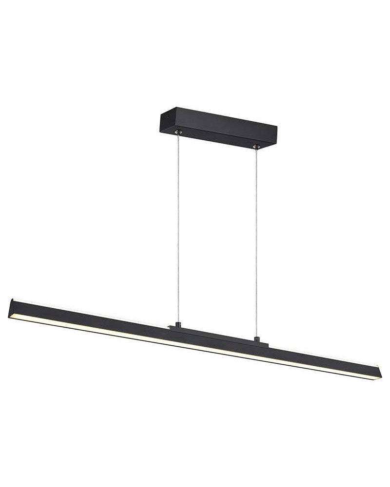 Lámpara Colgante Lineal Perfil Prismático LED 36W 3000K Negra 91cm IP20