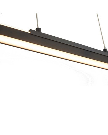 Linear Pendant Lamp Prismatic Profile LED 36W 3000K Black 91cm IP20