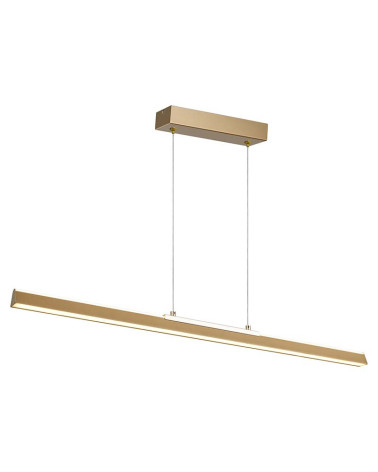 Lámpara Colgante Lineal Perfil Prismático LED 36W 3000K Oro 91cm IP20