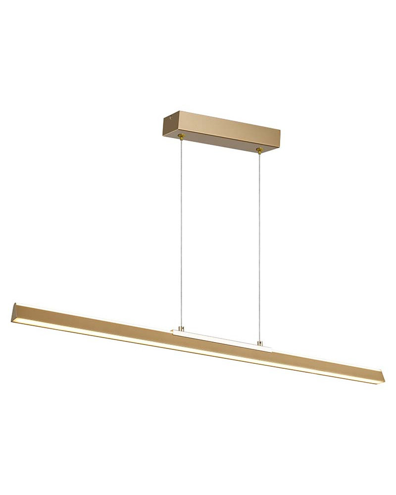 Linear Pendant Lamp Prismatic Profile LED 36W 3000K Gold 91cm IP20