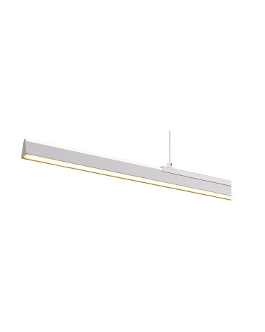 Lámpara Colgante Lineal Perfil Prismático LED 54W 3000K Blanca 151cm IP20
