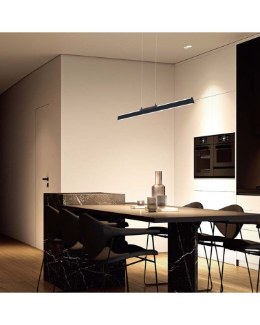 Linear Pendant Lamp Prismatic Profile LED 54W 3000K White 151cm IP20
