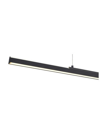 Lámpara Colgante Lineal Perfil Prismático LED 54W 3000K Negra 151cm IP20