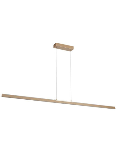 Lámpara Colgante Lineal Perfil Prismático LED 54W 3000K Oro 151cm IP20