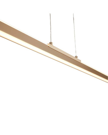 Linear Pendant Lamp Prismatic Profile LED 54W 3000K Gold 151cm IP20