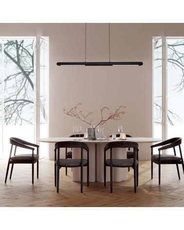 Linear Pendant Light, Cylindrical Profile, Up and Down LED, 24W 3000K White with Dimmable Sensor, 120cm, IP20