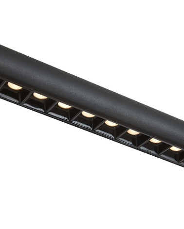 Linear Pendant Light, Cylindrical Profile, Up and Down LED, 24W 3000K, Black, with Dimmable Sensor, 120cm, IP20