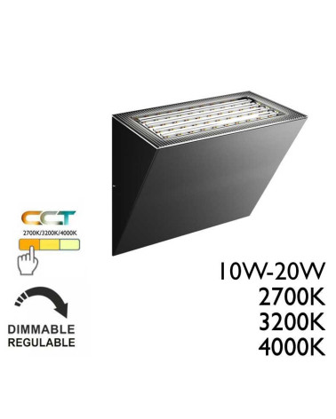 LED Wedge Outdoor Wall Light 10W/20W 100º Corten Black White Finish CCT