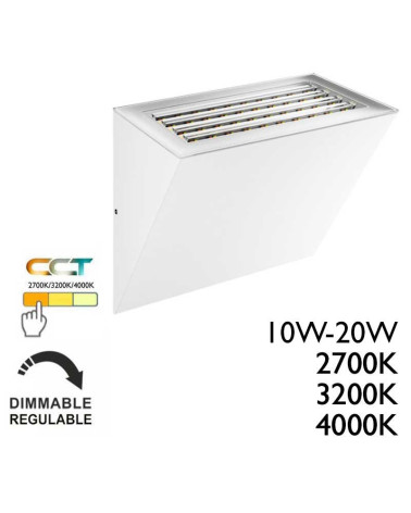 Aplique pared de exterior cuña LED 10W/20W 100º acabado blanco negro corten CCT