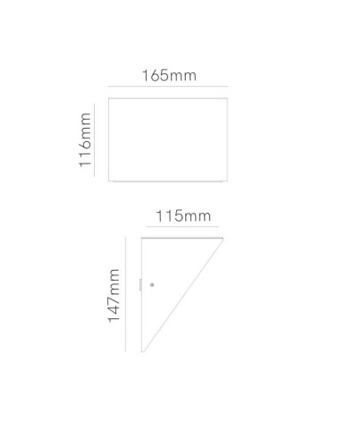 Aplique pared de exterior cuña LED 10W/20W 100º acabado blanco negro corten CCT