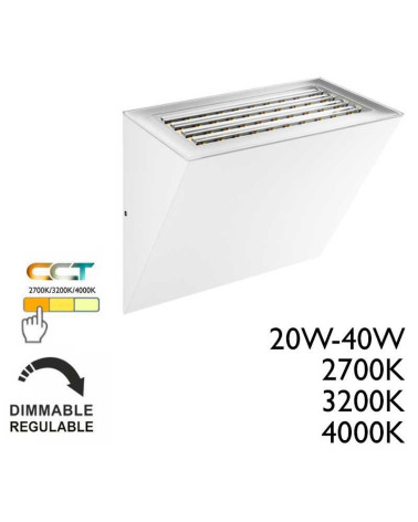 LED Wedge Outdoor Wall Light 20W/40W 100º Corten Black White Finish CCT