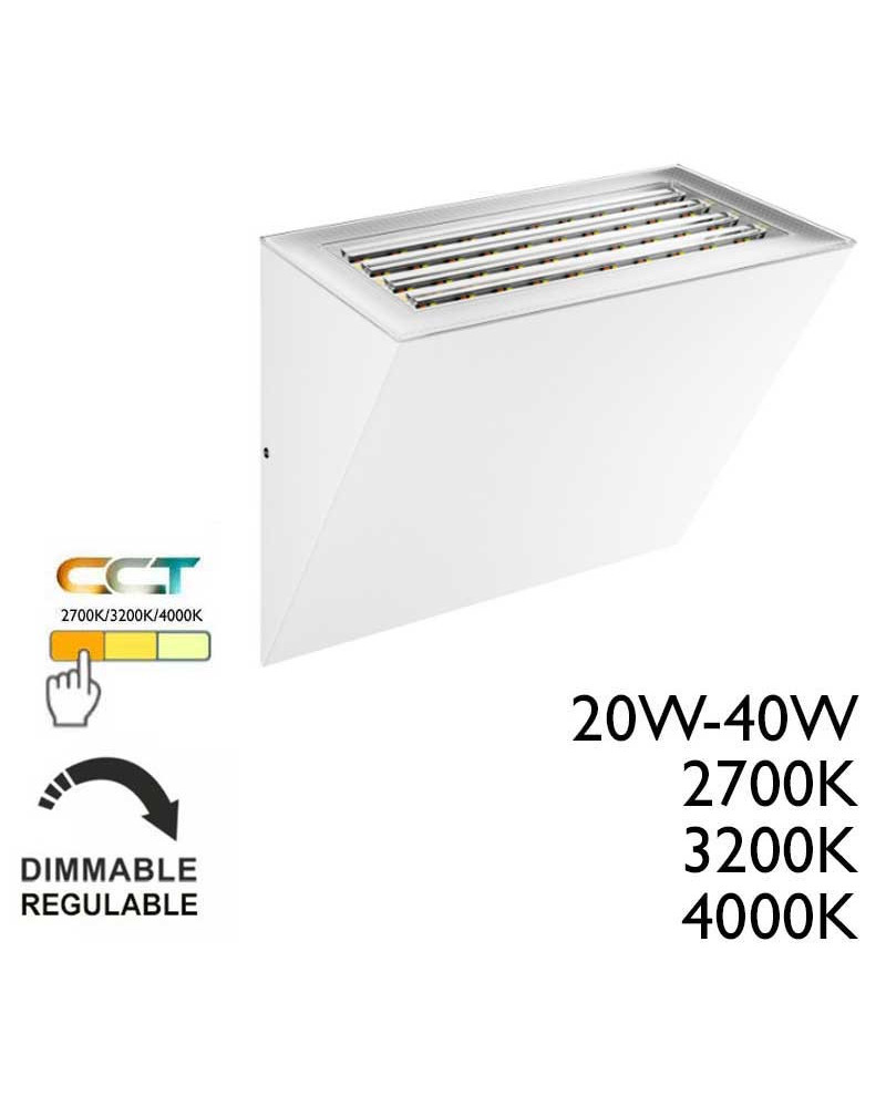 LED Wedge Outdoor Wall Light 20W/40W 100º Corten Black White Finish CCT
