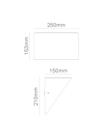 Aplique pared de exterior cuña LED 20W/40W 100º acabado blanco negro corten CCT