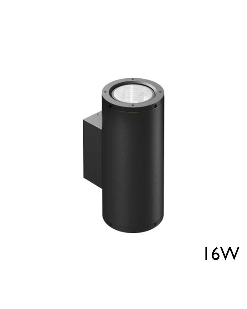 Aplique pared de exterior cilindro LED 16W blanco negro corten 1450 Lm CCT