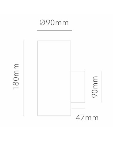 LED cylinder outdoor wall light 16W corten 1450 Lm CCT