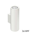 Aplique pared de exterior cilindro LED 2x16W blanco negro 2900 Lm CCT