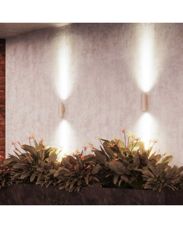 LED cylinder outdoor wall light 2x16W white black 2900 Lm CCT