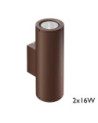 Aplique pared de exterior cilindro LED 2x16W corten 2900 Lm CCT