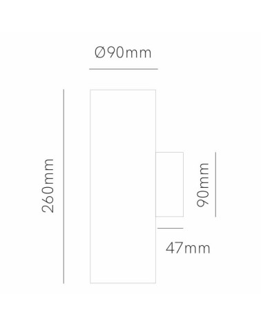 Aplique pared de exterior cilindro LED 2x16W corten 2900 Lm CCT