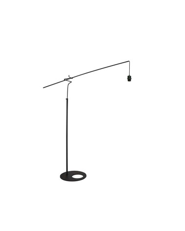 E27 1x30W floor lamp in black metal, metal grid design, bulb included, no shade.