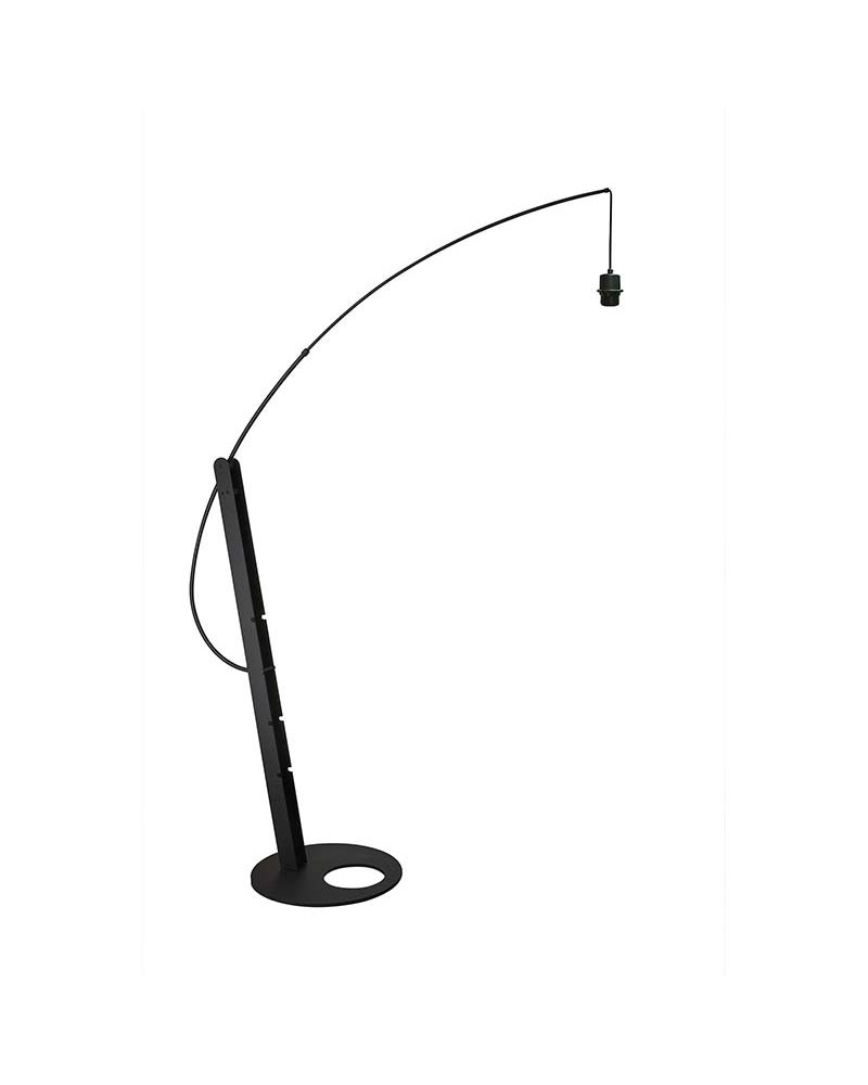 Pie de salón E27 1x30W en metal negro diseño de cuerda metálica trenzada bombilla incluida sin pantalla