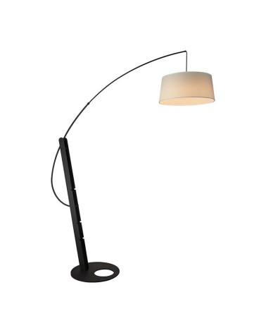 E27 1x30W floor lamp in black metal with braided metal rope design, bulb included, no shade.