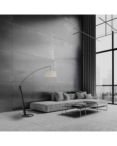 E27 1x30W floor lamp in black metal with braided metal rope design, bulb included, no shade.