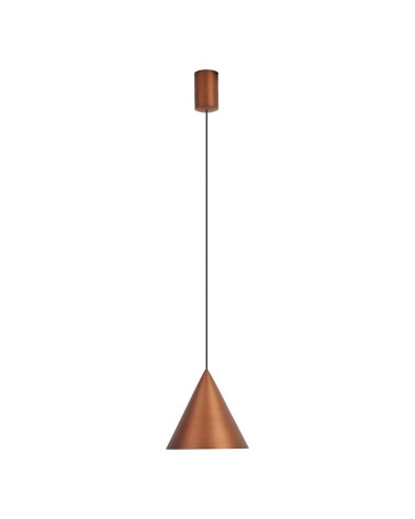 Lámpara de techo LED 10W 3000K acabado cobre con tulipa cónica y regulación TRIAC