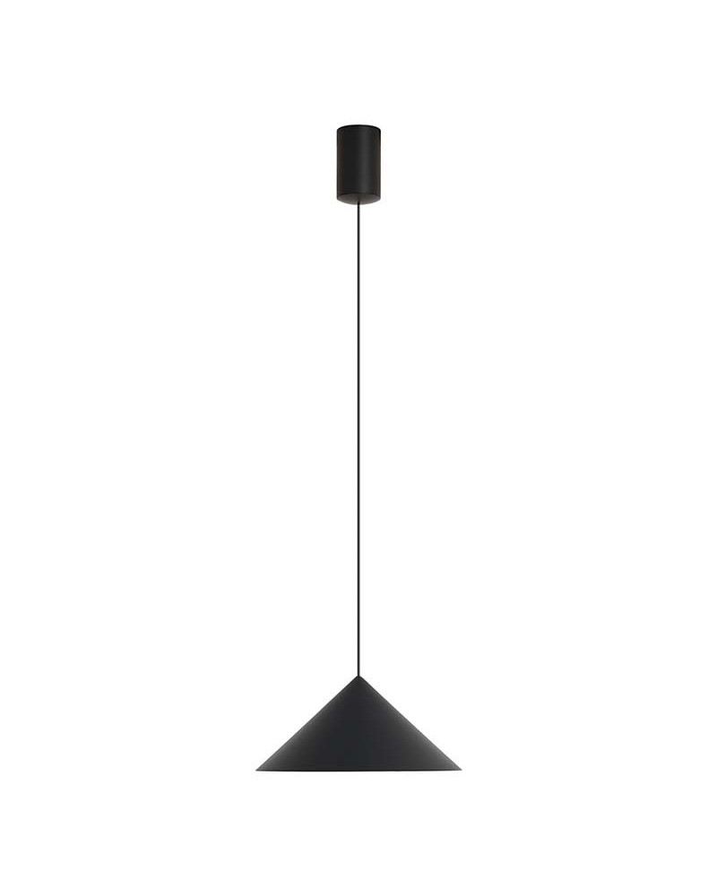 LED pendant lamp 10W 3000K dimmable black finish with 24cm conical shade