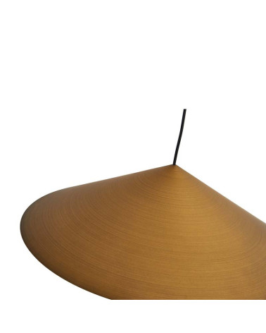 TRIAC 10W 3000K LED pendant lamp with cone-shaped plate and leather finish