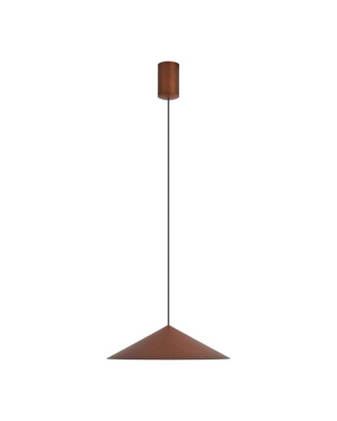 Lámpara colgante LED 10W 3000K TRIAC plato en forma de cono y acabado cobre