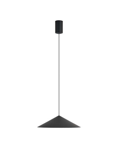 Lámpara colgante LED 10W 3000K TRIAC plato en forma de cono y acabado negro