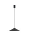 Lámpara colgante LED 10W 3000K TRIAC plato en forma de cono y acabado negro