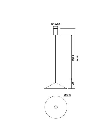 Lámpara colgante LED 10W 3000K TRIAC plato en forma de cono y acabado negro