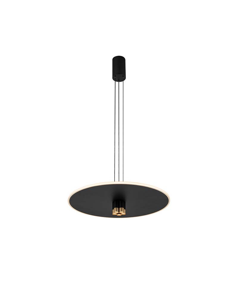 Modern LED Pendant Light Ø58cm 42W 3000K Height Adjustable Black/Gold Finish IP20