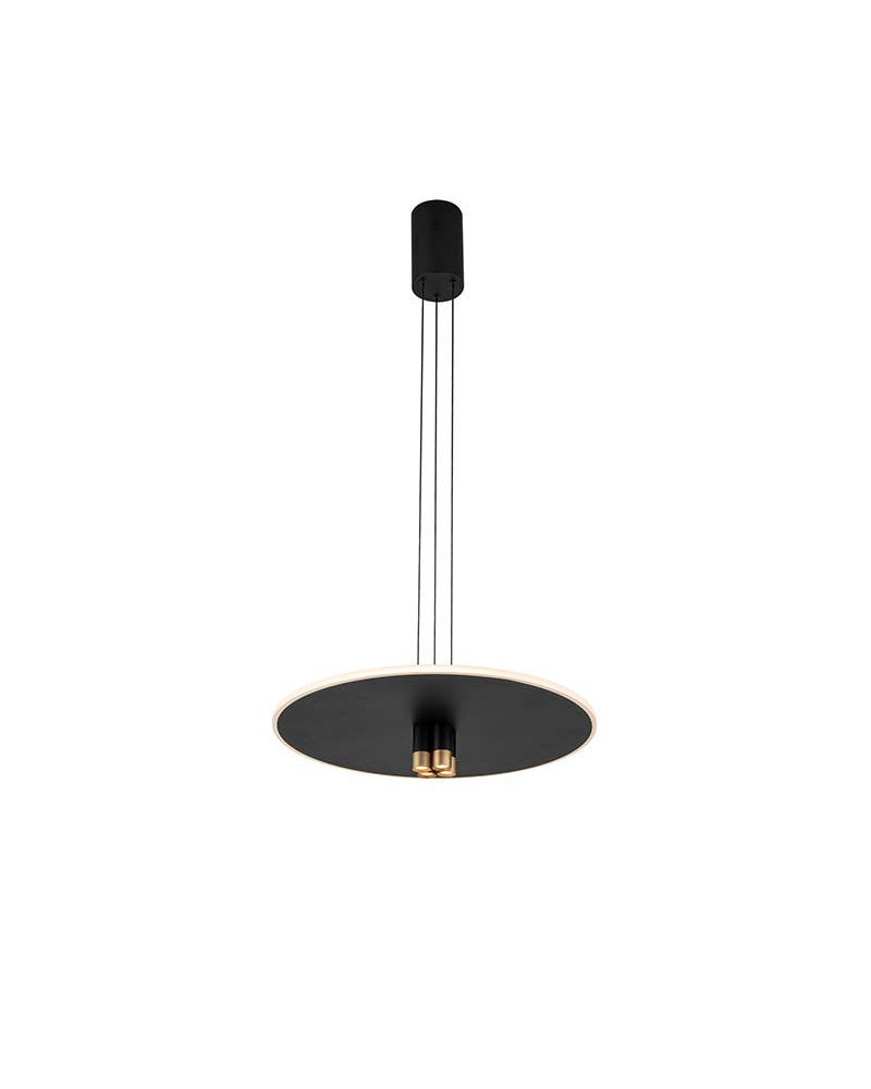 Modern LED Pendant Lamp Ø49cm 33W 3000K Height Adjustable Black/Gold Finish IP20