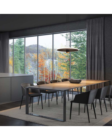 Modern LED Pendant Lamp Ø49cm 33W 3000K Height Adjustable Black/Gold Finish IP20