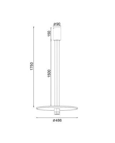 Modern LED Pendant Lamp Ø49cm 33W 3000K Height Adjustable Black/Gold Finish IP20