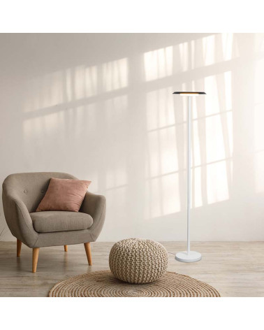 Modern LED Floor Lamp for Living Room 12W 3000K with Switch, Matte White Finish, IP20