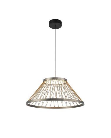 Modern LED Pendant Lamp Ø60cm 43W 3000K Height Adjustable Grey Finish