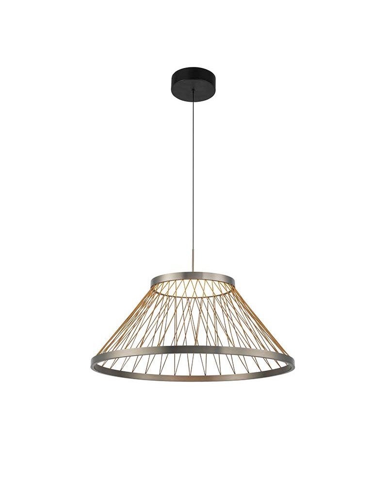 Modern LED Pendant Lamp Ø60cm 43W 3000K Height Adjustable Grey Finish