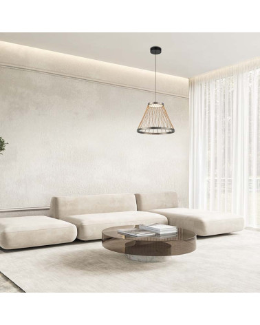 Lámpara Colgante Ø40cm Moderna LED 20W 3000K Regulable en Altura acabado Gris IP20