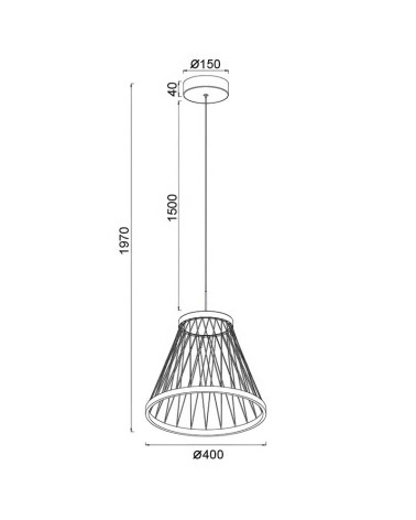 Lámpara Colgante Ø40cm Moderna LED 20W 3000K Regulable en Altura acabado Gris IP20