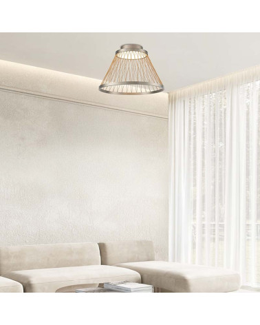 Modern LED Ceiling Light Ø50cm 43W 3000K Grey Finish IP20