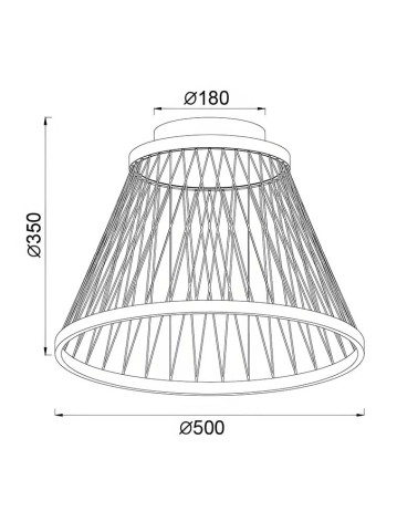 Modern LED Ceiling Light Ø50cm 43W 3000K Grey Finish IP20