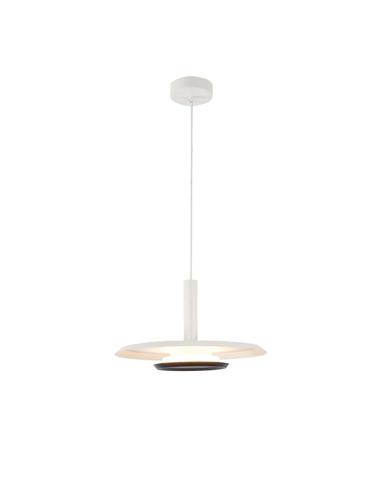Lámpara Colgante Moderna LED 18W 3000K Regulable en Altura acabado Blanco Mate IP20